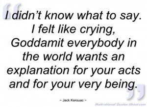 didn’t know what to say jack kerouac