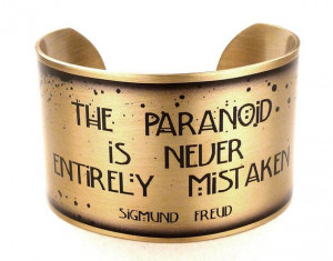 Paranoia Quote Cuff, Sigmund Freud and Ink Blots, Literary Jewelry ...