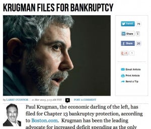 ... .com Duped By Fake Story That Paul Krugman Declared Bankruptcy