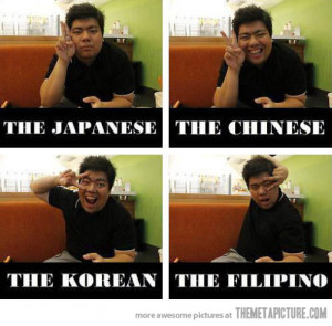 Funny photos funny Asian peace signs