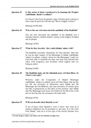 REFERENCE: The Raafidah (Shi`ah) Questions and Answers On the Raafidah ...