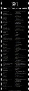 101 Movie Quotes Classic Movie Poster Print 12x36