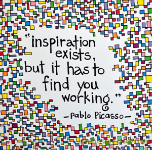 Brightly Colored Art Print - Picasso Quote- 