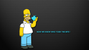 The Simpsons Homer Apple humor funny text quotes cartoon wallpaper ...