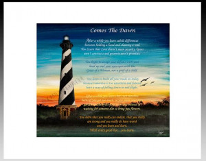 Lighthouse Poem Comes the Dawn by ArtistEmilyTerrell on Etsy
