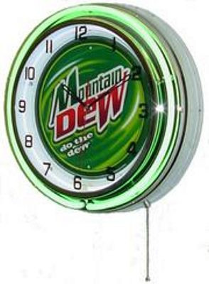 Mountain Dew Double Neon Wall Clock