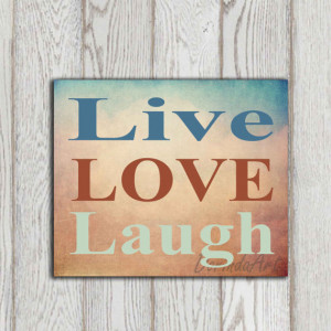 Live love laugh quote printable Inspirational quote print Teal brown ...