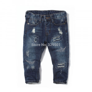 girls kids winter pants boys ripped jeans new kids fashion baby boy