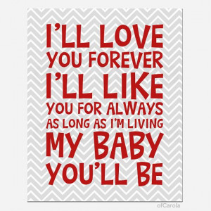ll Love You Forever - Kids Baby Love Quote - Red grey White Colors ...