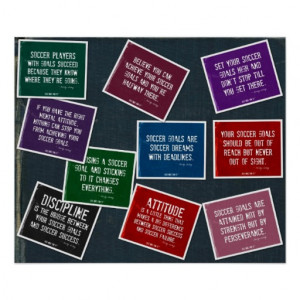 Soccer Quotes 10 Poster Collage in Colors on Denim