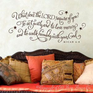 What does the Lord require of you...scripture quote wall graphic ...