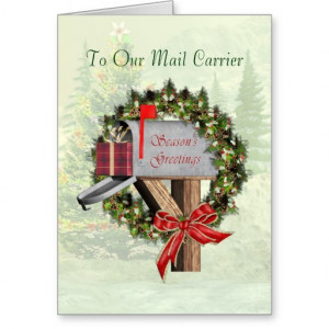 Mailbox Season's Greetings To the Mail Carrier Greeting Cards