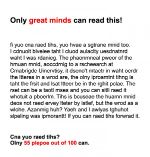 Can you read this? To many people, when they attempt to read NORMAL ...