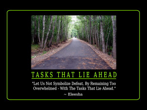 ... By Remaining Too Overwhelmed -With The Tasks That Lie Ahead.