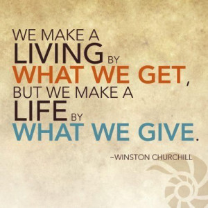 Better to give than receive.