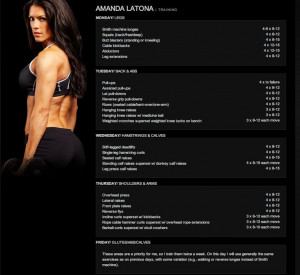 Amanda Latona's routine (Saturday & Sunday are rest days) Fit Workout ...