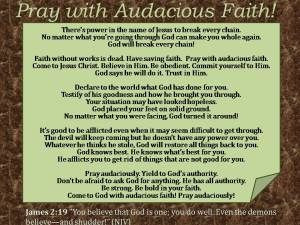Pray with Audacious Faith! There’s power in the name of Jesus to ...