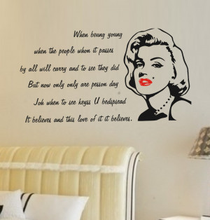 1pc Free Shipping Wall Decal Marilyn Monroe Wall Decor Quote Face Red ...