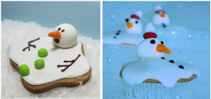 Melting Snowman Cupcake