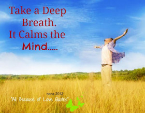 take a deep breath it calms the mind