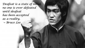 Bruce Lee BW Defeat martial art text quotes black white wallpaper ...