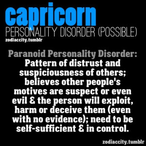 Capricorn Potential Personality Disorder - not a follower of the ...