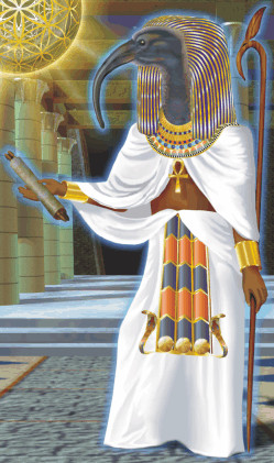 Above: Thoth, the Egyptian Moon God of Wisdom and Magic