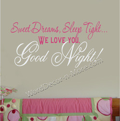 sweet dreams nursery wall quote wish your baby a very special sweet ...