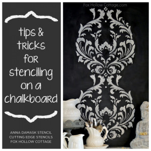 Cutting Edge Stencils Gives Simple Steps To Stencil on Chalkboard Wall