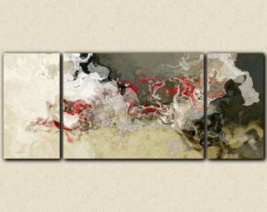 Abstract expressionism canvas print , 30x72 to 40x90 triptych with ...