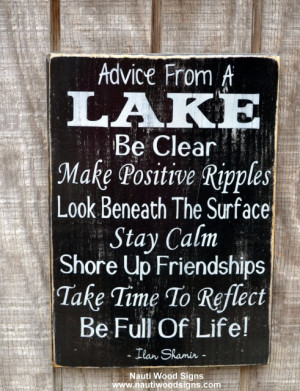 ... Lake Gift - Lake Life Sayings Quotes on Wood - Lake Rules Rustic