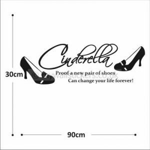 cinderella shoes home wall sticker