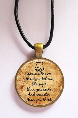 Winnie the Pooh Quotes Glass Art Pendants with 4 by Keukasigns, $9.50