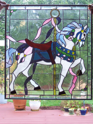 Carousel Horse Vines Flowers