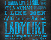 Ladylike Quote Chalkboard Print BLUE