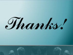 Should you say “thank you” at the end of a presentation?