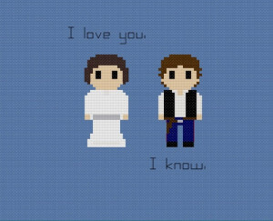 Star Wars Han & Leia Quote Cross Stitch Pattern