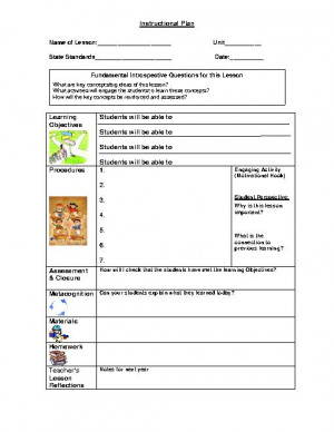 Lesson Plan Template (Instructional Planning Form)