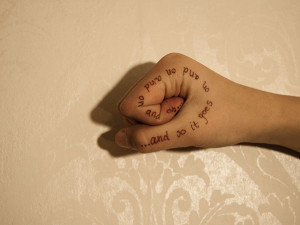 Quote Tattoo On Finger