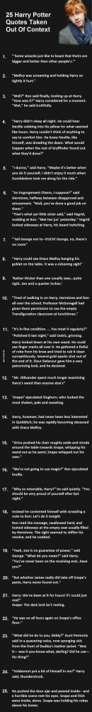25 Harry Potter Quotes Taken Out Of Context. #7 Is Priceless.