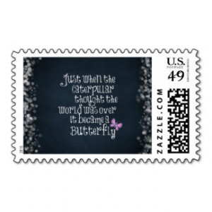 Inspirational Caterpillar Butterfly Quote Stamps