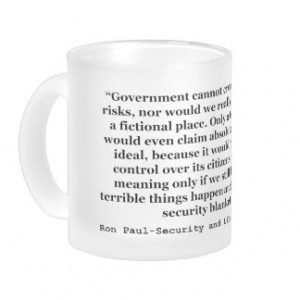 False Government Security Blanket Quote Ron Paul Mug