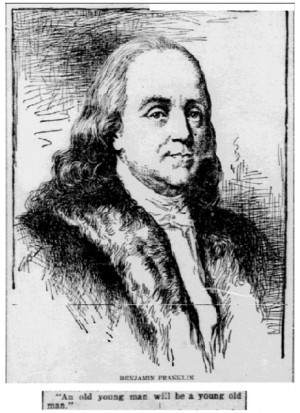 article about Benjamin Franklin, Daily Inter Ocean newspaper article ...