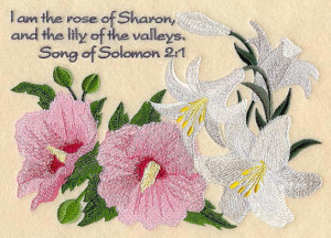 FLOWERS Of The Bible - LILY Of The VALLEYS - Machine Embroidery Quilt ...