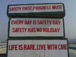 Safety Quotes on BWSL construction site