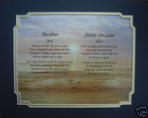 Brother Sister in Law Personalized Poem Gift Idea | eBay