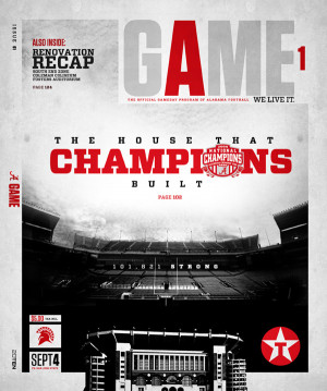 Cover design for 2010 Alabama Football Gameday Programs.