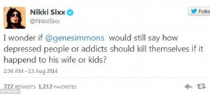 Rocker Nikki Sixx called Simmons out for his idiotic statements on ...