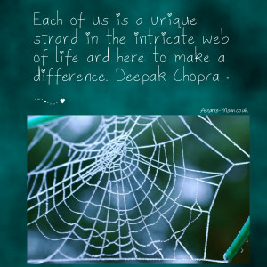 ... the intricate web of life and here to make a difference. Deepak Chopra