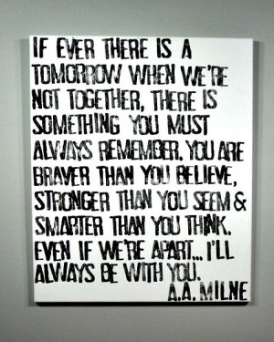 Always Remember - A.A. Milne Quote on Canvas